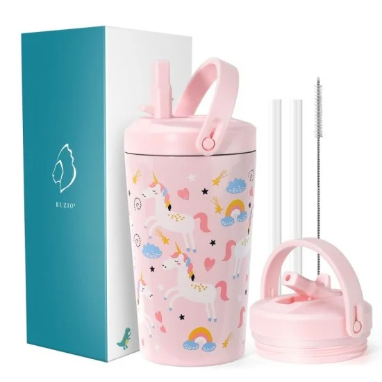 Buzio Kids Tumbler with Straw Lid 500ML - Unicorn